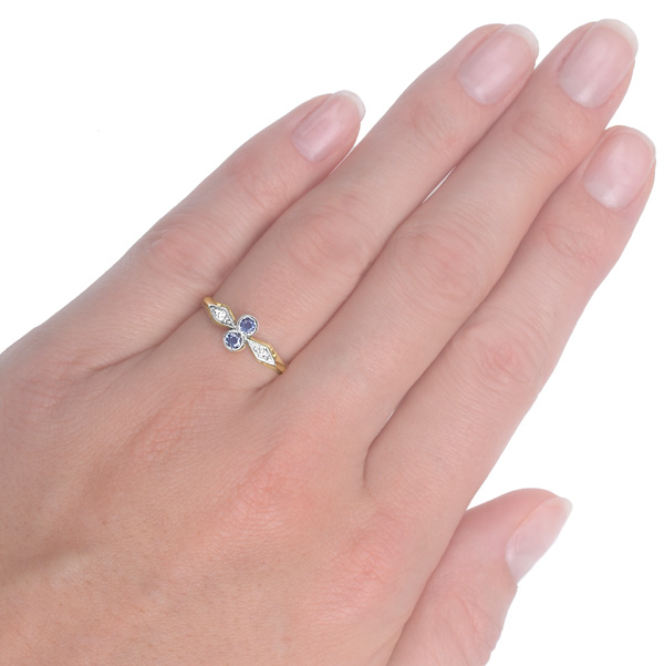 Original Art Deco Sapphire and Diamond ring -3664