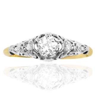 ***SOLD*** True Love... Original Art Deco Diamond Engagement ring -0