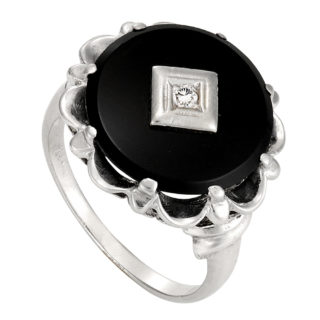 Onyx and Diamond ring