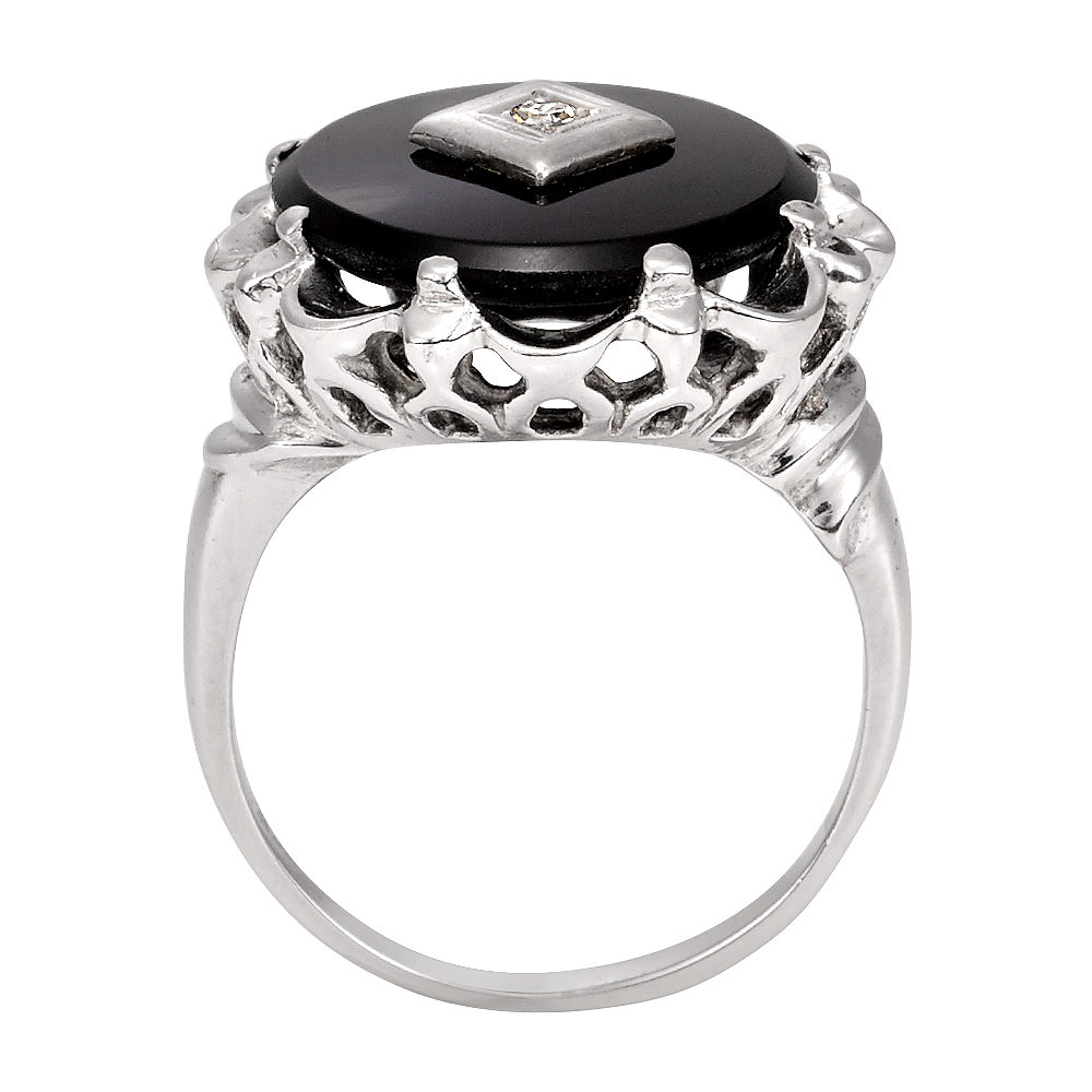 onyx and diamond ring