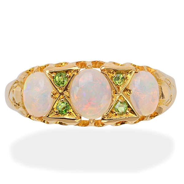 edwardian opal and diamond ring