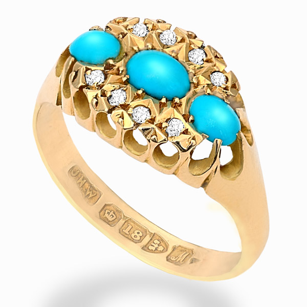 Highly textured YG Turq and D ring OBLIQUE C