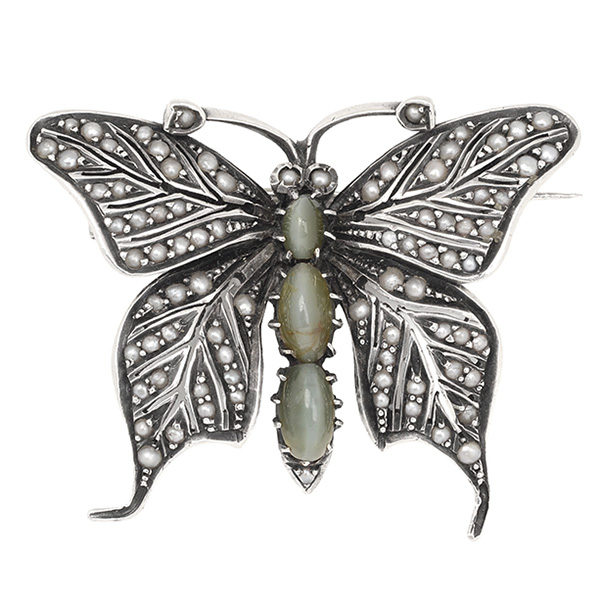 butterfly br with pearls and stones wkd