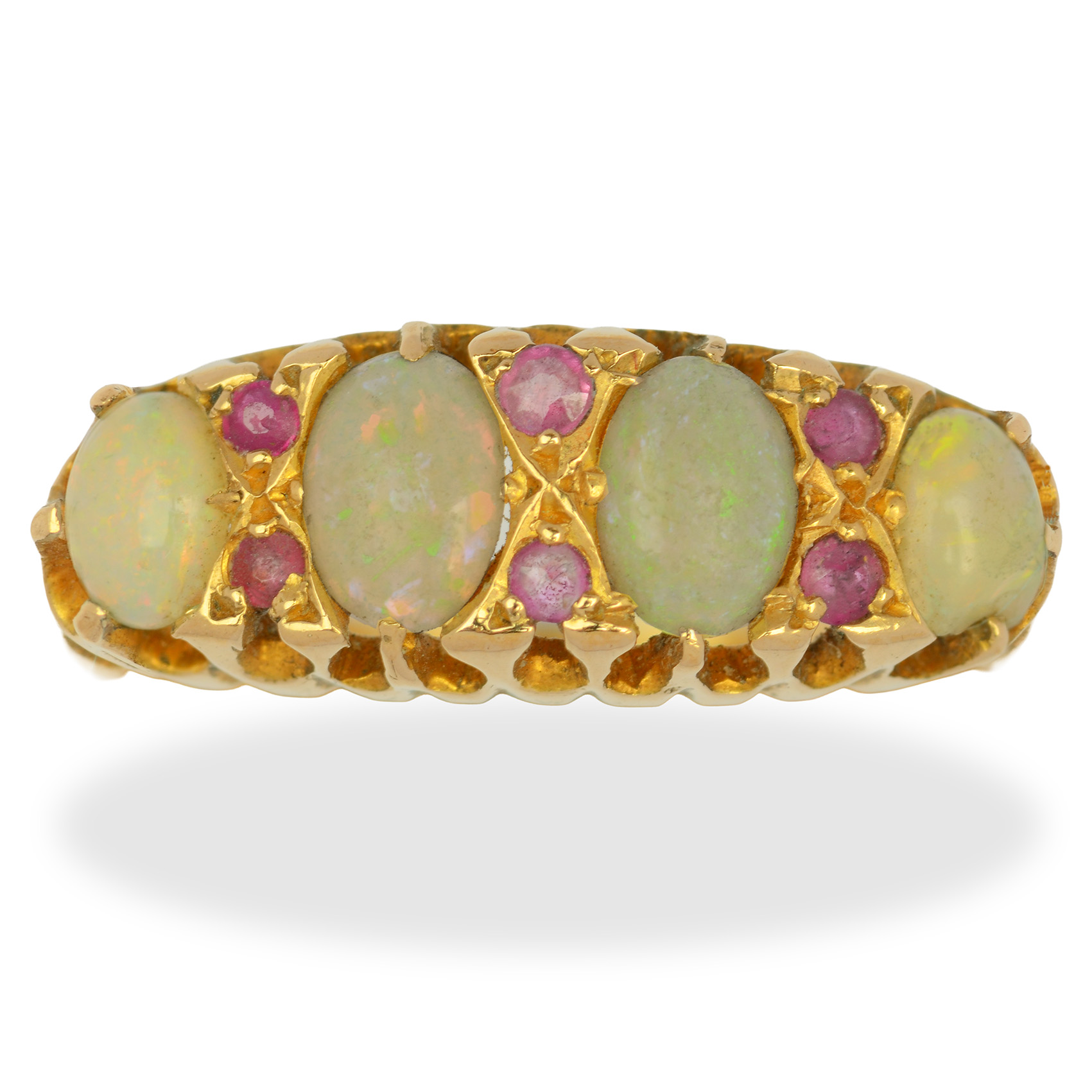 YG opal ruby ring front